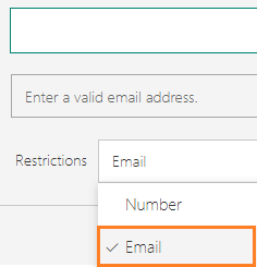 Using Email Question in Microsoft Forms