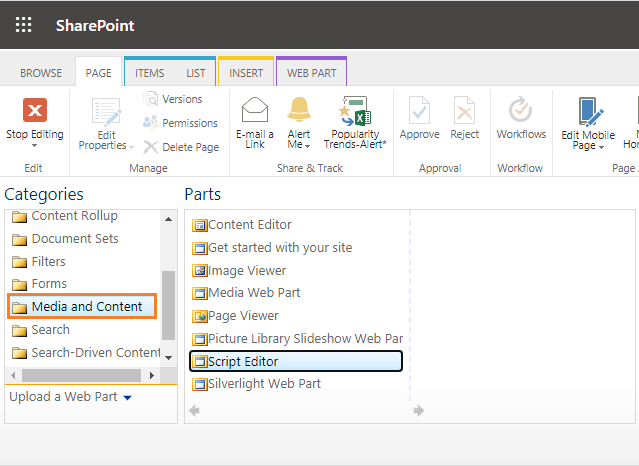 add script editor in sharepoint online