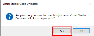 Remove Visual Studio Code  completely in Windows 10