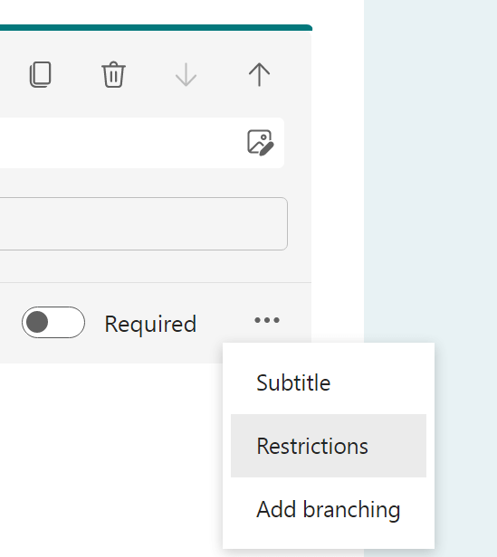 Restrictions in Microsoft Forms