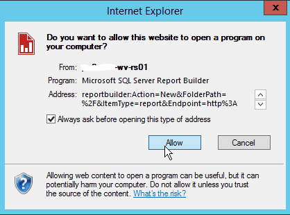 Allow report builder in ssrs 2016