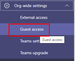 Guest access Settings