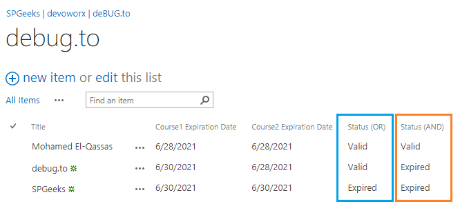 IF OR in SharePoint Calculated Column