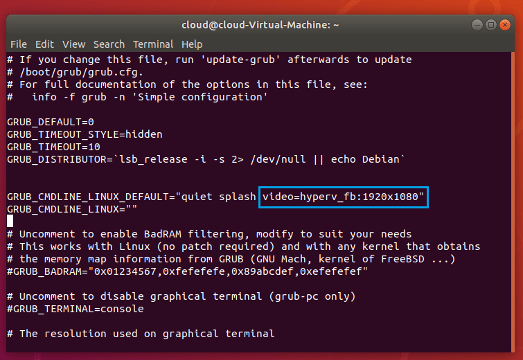 Change Ubuntu Display Resolution in Hyper-V and Virtual Box and VMware