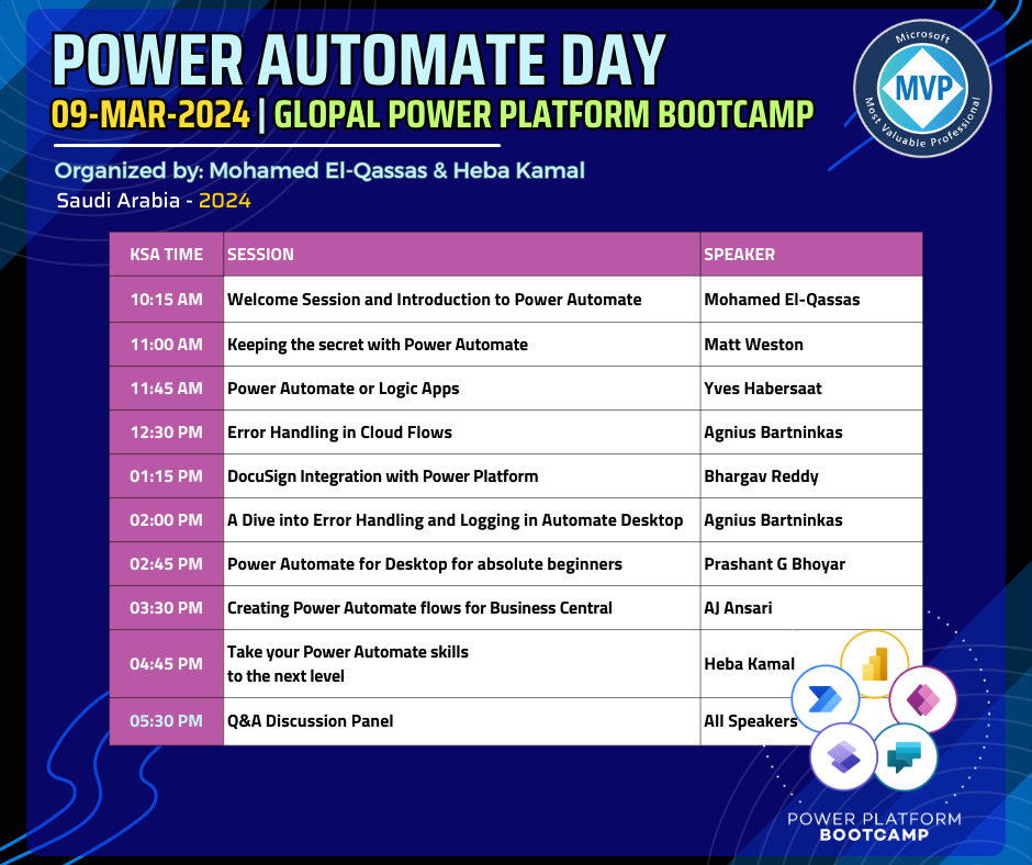 Power Automate Sessions Agenda