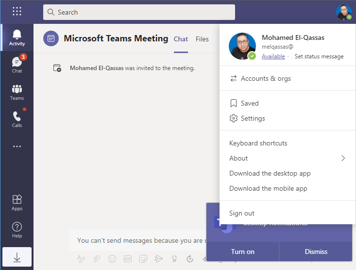 "There was a glitch, and we are recovering" in Microsoft Teams