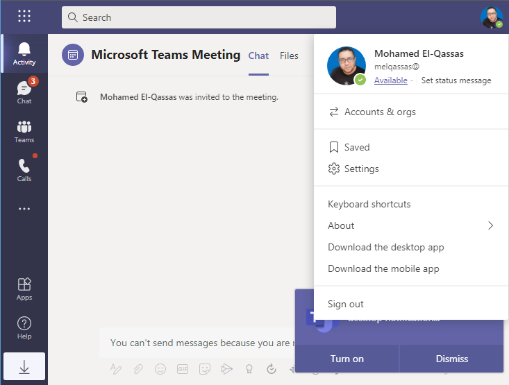 Open Microsoft Teams