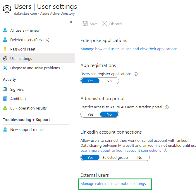 Manage External Collaboration Settings