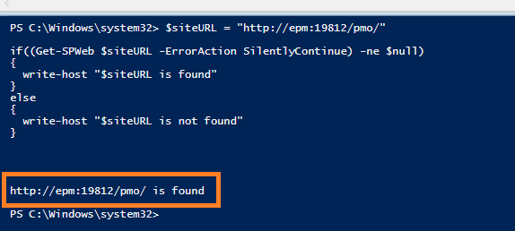 how to Check if site exist in SharePoint using PowerShell Script