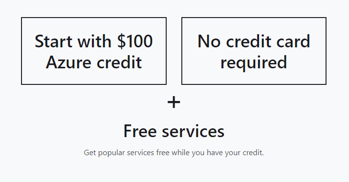 free student azure account doesn't require credit card