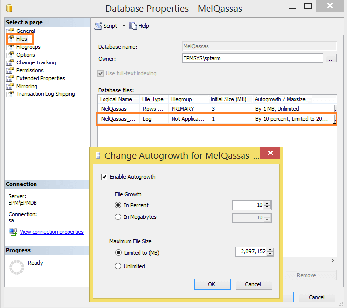 Log file size Limit