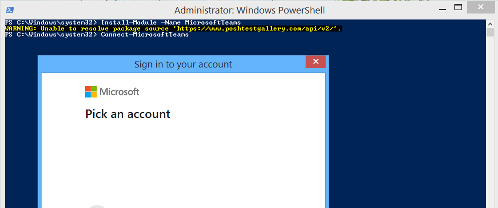 Connect to Microsoft Teams using PowerShell