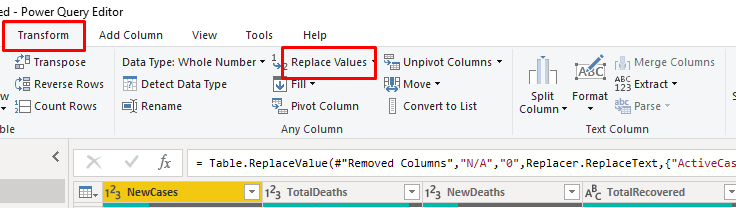 Replace values in Power BI