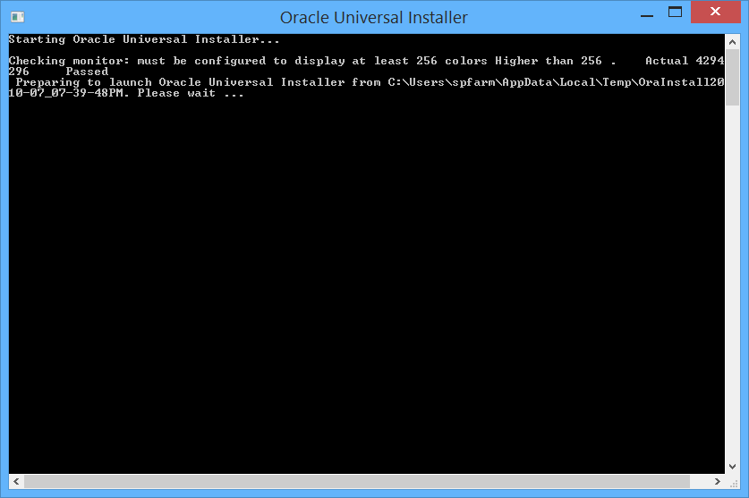 Start Oracle Universal Installer