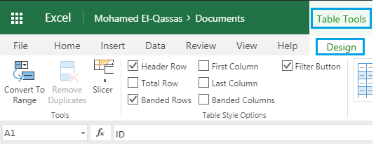 Change Table Name Excel Online Debug To