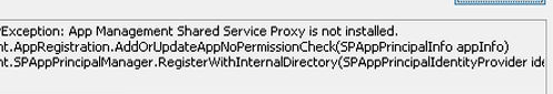 SharePoint 2016 app management shared service proxy is not installed