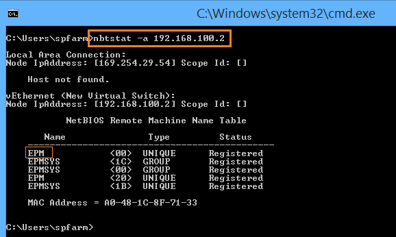 how to check ip address of hostname