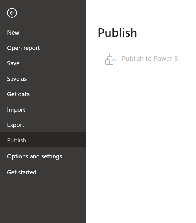 Can't Publish to Power BI Disabled