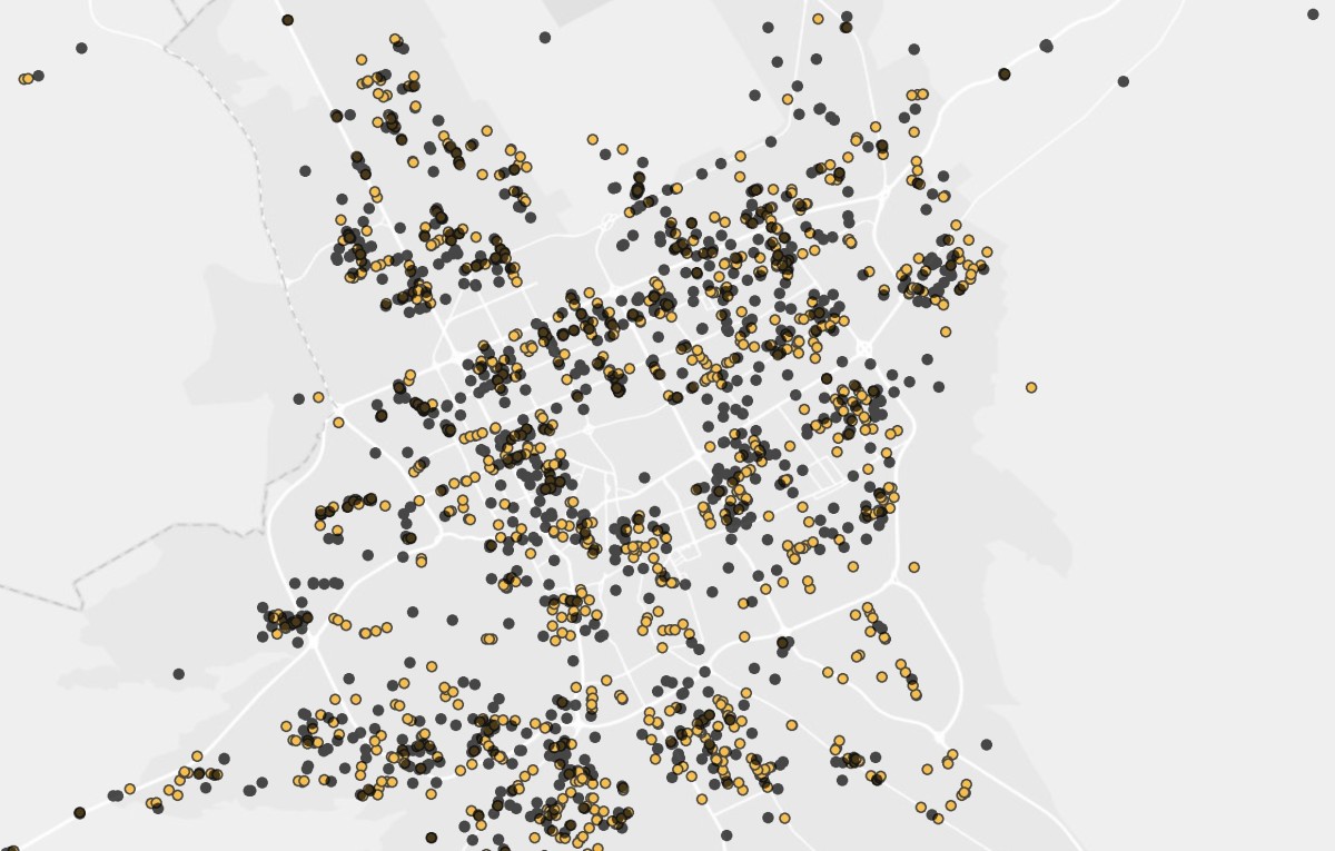 Geographical Distribution of Cafes and Restaurants in Riyadh