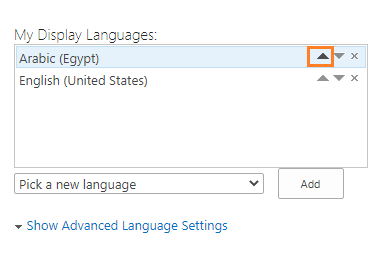 display language in Project Online