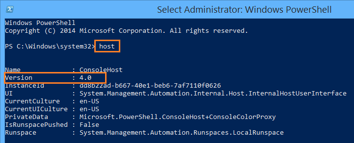 get Powershell host Version