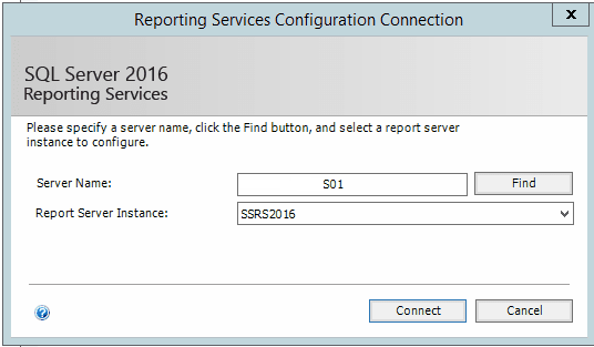 Connect to SSRS 2016