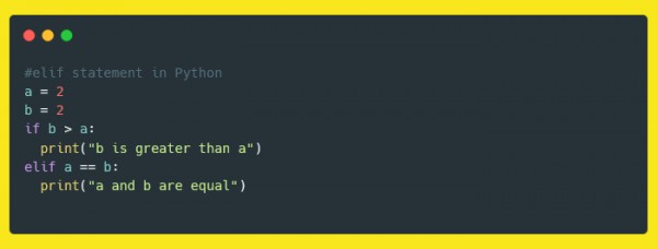 elif statement in python