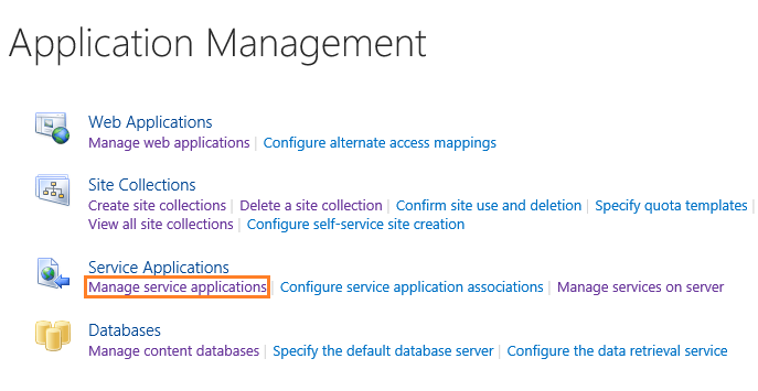 Manage Service Application SharePoint 2016