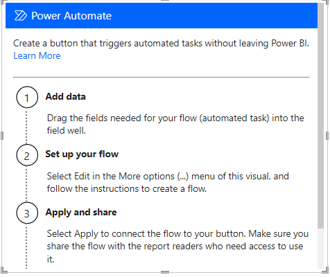 power automate is not loaded in power bi