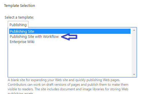 publishing site with workflow SharePoint 2019