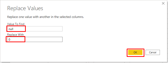 replace null with zero in Power BI