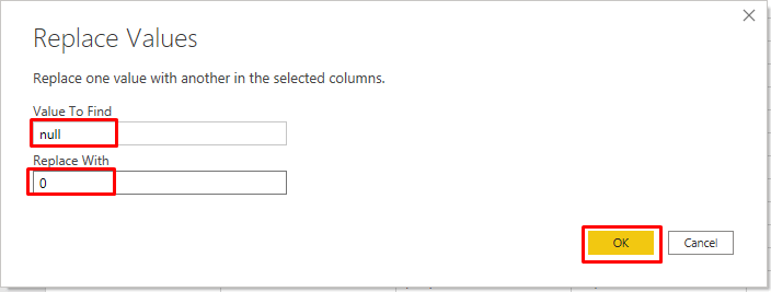 Power Bi Replace Null With 0