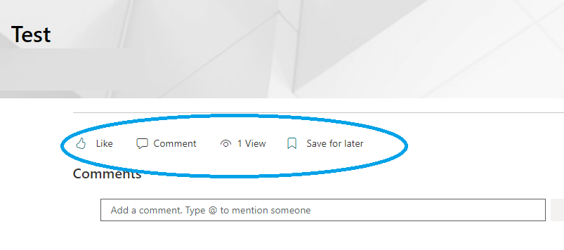 remove like and comment and view in Modern SharePoint Pages