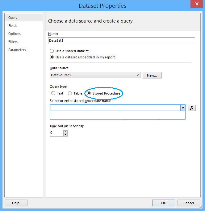 Stored Procedure List is not listed in SSRS Microsoft Report Builder