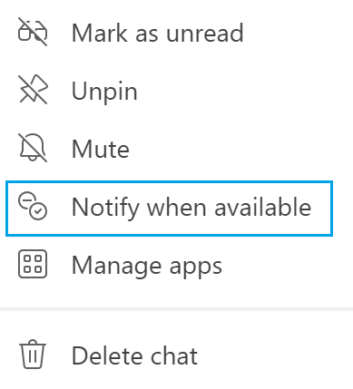missing notify when available in teams