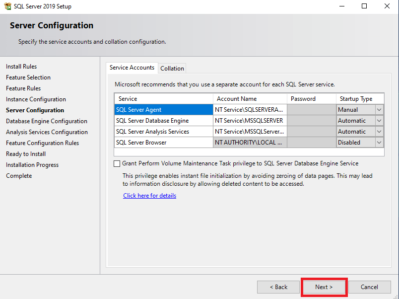 Install SQL Server 2019 - Step 7