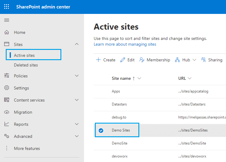 change a site collection in SharePoint Online