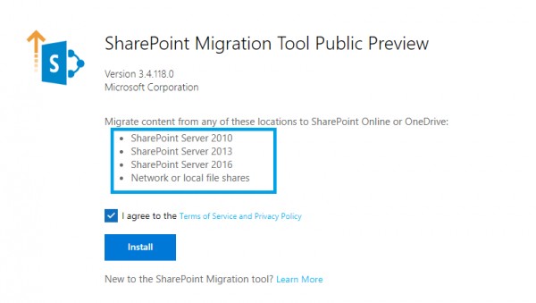 SharePoint Migration Tool for SharePoint 2016