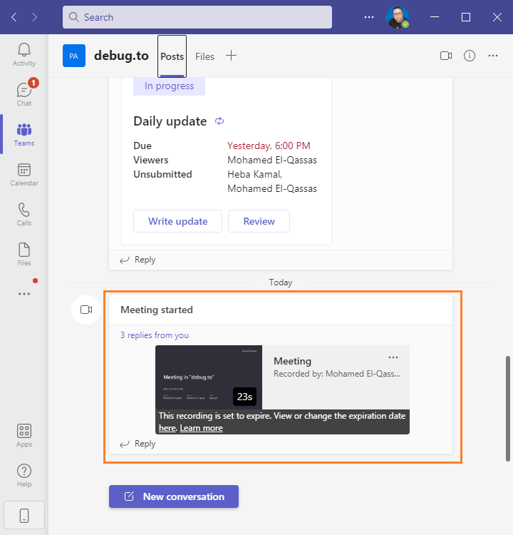 where Microsoft teams recording saved