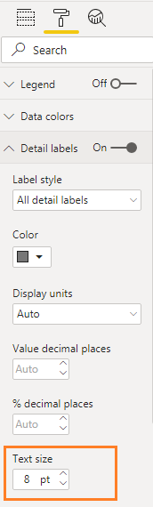 Adjust Font Size to Display all detailed labels power bi pie chart