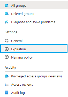 Manage Expiration in Azure Active Directory