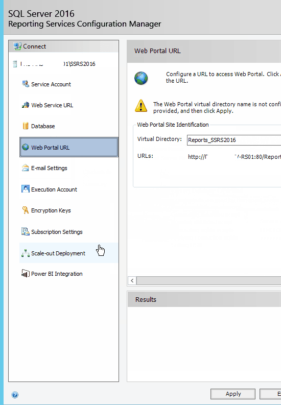 Configure Report Manager URL SSRS 2016