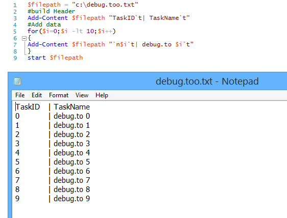 powershell write host append to file