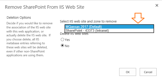 delete extended web application sharepoint 2016